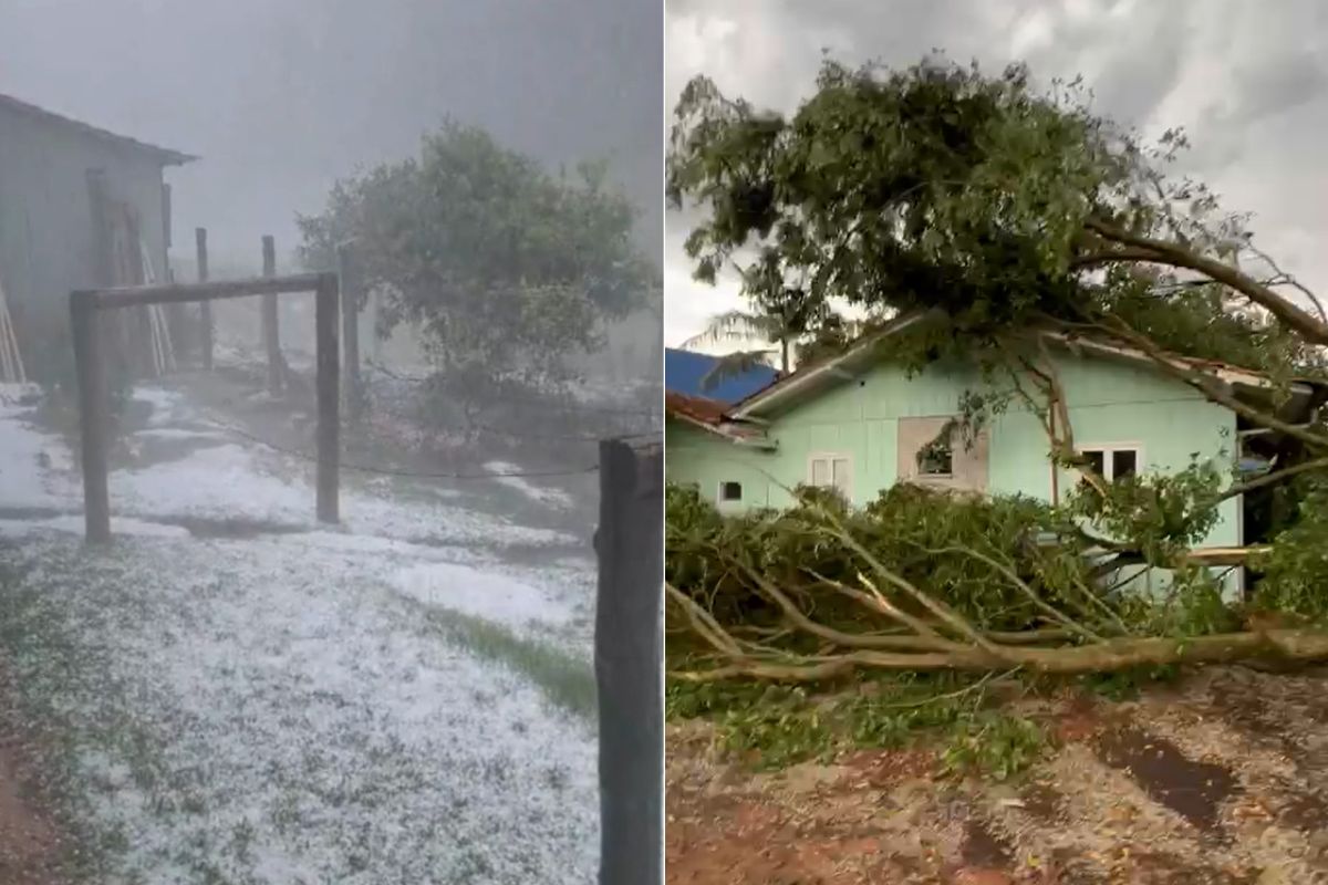 Granizo e Vendavais Voltam a Atingir Santa Catarina Fábrica Colapsa e Delegacia é Destruída em Novo Temporal